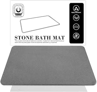 Tapete de banheiro antiderrapante cinza absorvente e antimofo