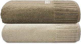 Altihaus Jogo Toalha De Banho Gigante Ele/Ela Velour 500g/m² Camesa, 100% Algodão, 02 Peças 85cm x 150cm, Toque Super Macio (Marrom/Bege)