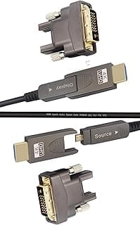 Cabo adaptador HDMI para DVI com conectores macho e fêmea, flexível e profissional