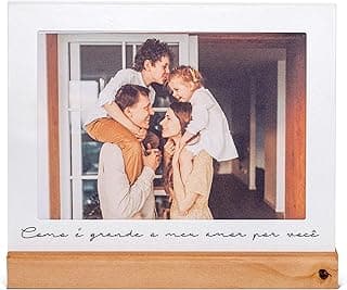 Porta Retrato 15X21cm Como é grande o meu Amor por Você, Moldura Decorativa em Metal e Madeira, branco, preto, nogueira - GEGUTON