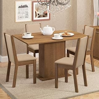 Conjunto Sala de Jantar Madesa Talita Mesa Tampo de Madeira 4 Cadeiras