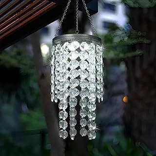 Luminária solar de cristal LEWIS&WAYNE para áreas externas, moderna, 21 polegadas, LED branco, decoração de jardim, quintal, pátio, gazebo