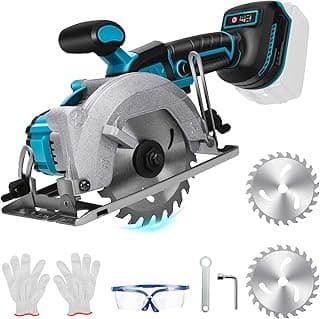 Serra circular sem fio de 5,5 polegadas para bateria Makita de 18 V, serra elétrica de madeira com motor sem escova, bisel de corte de 0-45°, profundidade máxima de corte de 4,8 cm (90°), 4 cm (45°