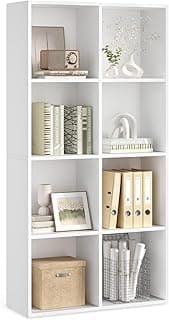 VASAGLE Estante de Livros 4 Níveis, Prateleira de Cubos, Unidade de Armazenamento, Compartimentos Abertos, Branco Nuvem BRLBC424W01