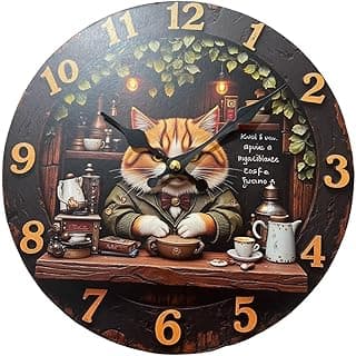 Relógio de parede decorativo com estampa de gato, ideal para decoração de casa, Sx2 25cm