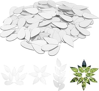 Espelhos pequenos em forma de gota para artesanato, 200 peças, brancos, autoadesivos, para decoração e artesanato