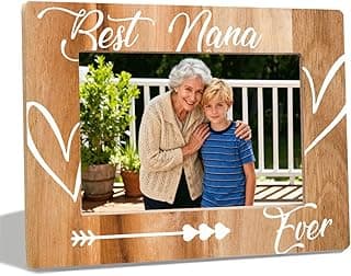 Porta-retrato Nana, porta-retratos de madeira, Best Nana Ever, molduras de madeira rústica para exibição de mesa, presentes de aniversário e Natal para vovó, serve para exibição de fotos de 10