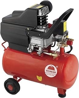 Compressor de Ar 2 hp Pistão 24L 8 Bar Worker Vermelho