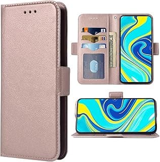 Capa de couro rosa para Xiaomi Redmi Note 9 Pro com suporte de cartão