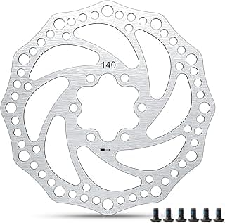 Rotor de freio a disco de 140 mm com 6 parafusos, freio a disco de bicicleta de aço inoxidável para mountain road bike MTB BMX, 1 peça