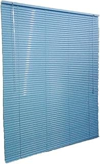 Persiana horizontal de alumínio azul de 25mm, 60 cm x 160 cm, kit de instalação incluído