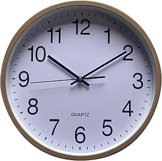 Relógio decorativo de parede clássico em madeira 30cm branco e marrom