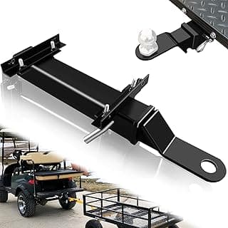 Engate de reboque de carrinho de golfe com receptor de 5 cm Engate traseiro para carrinho de golfe para assento traseiro compatível com apoio para os pés, carro de clube, EZGO, Yamaha