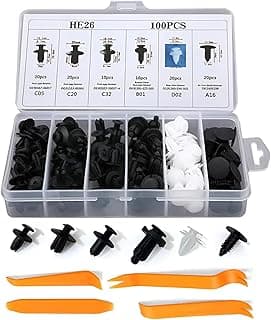 Kit 100 Presilhas e Grampos Automotivos com Ferramentas de Remoção