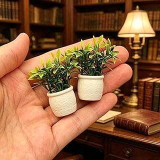 Acessórios de paisagismo em miniatura - Plantas em vasos de plantas verdes simuladas. Adequado para vários cenários de paisagismo.