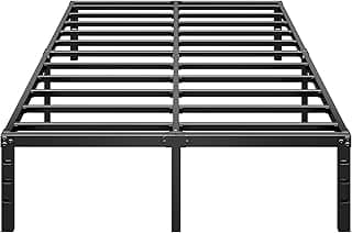 Estrutura de cama de plataforma de metal preta, vista superior