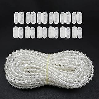 Cordão de corrente transparente de 10 jardas com 12 clipes de conector para persianas