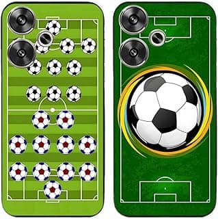 Capa traseira de smartphone Xiaomi Redmi Turbo 3 / Poco F6 5G com design de campo de futebol, verde