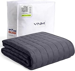 YnM Cobertor ponderado exclusivo de 5,4 kg, compartimentos menores com contas de vidro, cobertor de cama para uma pessoa de 59,9 kg, ideal para cama de solteiro ou casal (122 x 182 cm, 5,4 kg, cinza