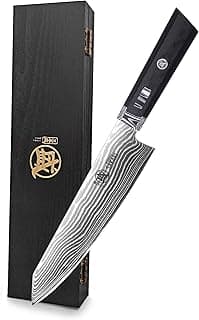 Faca de chef Kiritsuke de 20 cm MITSUMOTO SAKARI com lâmina de damasco de aço em pó SG-Pro de 73 camadas e cabo ergonômico G10