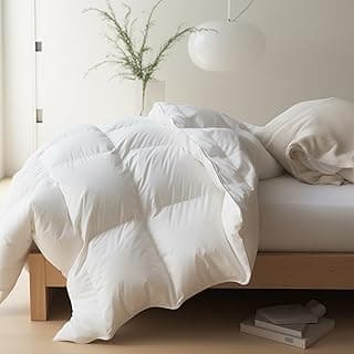Edredom de plumas branco de Maple&Stone, enchimento leve com 8 abas de canto, roupa de cama de hotel de luxo