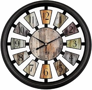 RELOGIO DE PAREDE GIGANTE ESTILO MADEIRA INDUSTRIAL 40CM RETRO VINTAGE RUSTICO LUXO DECORATIVO REDONDO CASA SALA ANALOGICO