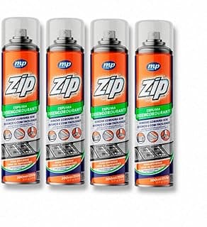 Kit 4 Zip Clean Espuma Desengordurante Aerossol 300ml Limpeza Pesada