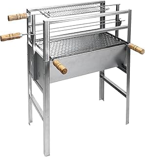 Churrasqueira Portátil Inox Desmontável Estrutura Modular Fácil de Montar e Transportar Grill Viana