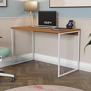 Escrivaninha Mesa Escritório Escrivaninha Secretaria 118cm Industrial Canela E Branco Canela/Branco