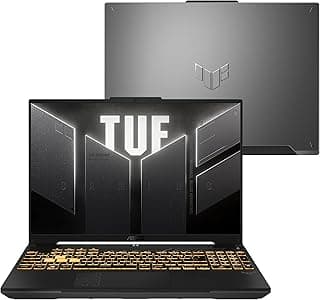 Notebook ASUS TUF Gaming F16 teclado retroiluminado ouro aberto