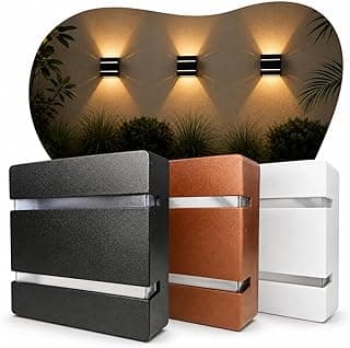 Kit 4 Luminárias Externas Slim 2 Frisos Arandela Moderna Parede Marrom
