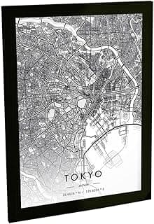 Quadro Decorativo A3 Tóquio Japão Mapa Viagem Turismo