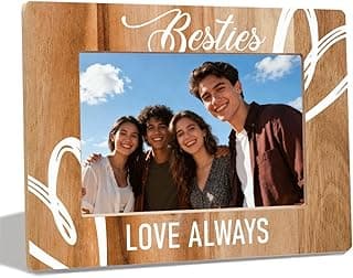 Moldura para fotos "Besties" Love Always Sign Sisters, porta-retrato de mesa de madeira para amigos, presente de aniversário, formatura, Natal para irmãs, amigas, melhores amigas, serve para