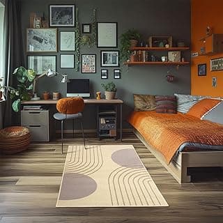 Tapetes São Carlos - Tapete Herat New Ginga | Geométrico Nórdico em Polipropileno c/Base Antiderrapante | Lavável e Ideal p/Sala | 0,7cm x 1m x 1,5m