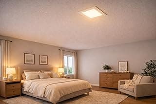 Plafon Painel Luminaria LED de Embutir 18W 3000K Quadrado Branco Quente Bivolt LED para Teto de Gesso Luz para Quarto Escritório e Corredor - Bela Home