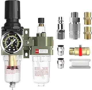Kit regulador de ar NTP 1/4 com manômetro, separador de água e filtro pneumático