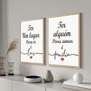 Quadros para sala quarto Moldura branco Frases Home