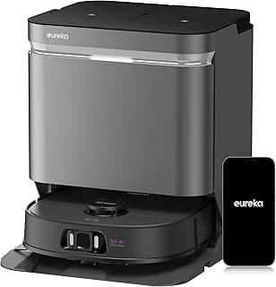 Aspirador robô Eureka J15 cinza e preto com controle frontal
