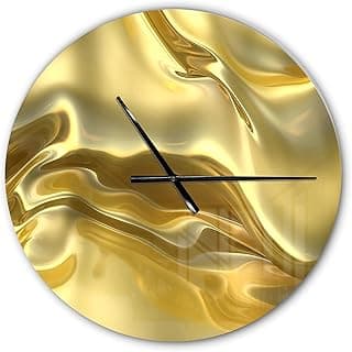 Relógio de parede dourado textura tecido DesignQ para decoração
