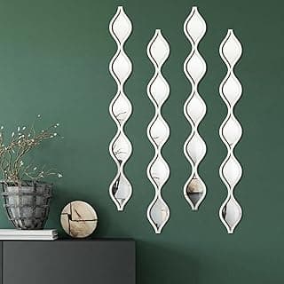 Espelho decorativo de lágrima para parede, estilo moderno, montado em parede verde.