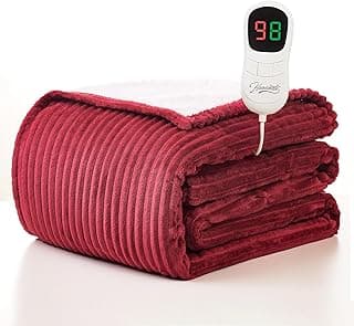 Cobertor elétrico aquecido vermelho Homemate com controle remoto, fundo branco