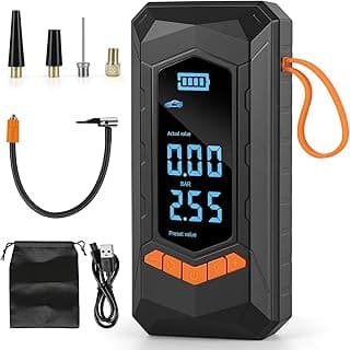 Bomba Elétrica Automotiva com Display Digital, Compressor de Ar Portátil, Inflador de Pneus com Luz LED, Bateria 20000 mAh
