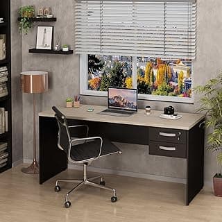 Mesa De Escritório Escrivaninha com Gaveta 160x60cm Tampo 30mm Carvalho