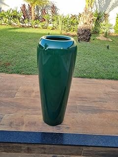 Vaso estilo vietnamita de fibra de vidro vitrificado fino verde 66x29 cm