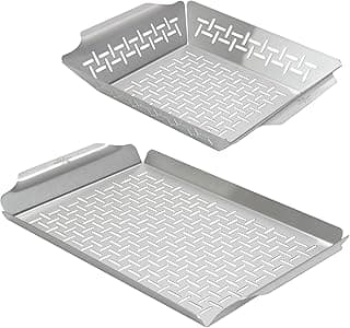 Conjunto de grelhas de churrasqueira de aço inoxidável com padrão ventilado