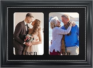 Porta-retrato duplo GMFrames Then and Now, moldura dupla 12x18 cm, preto