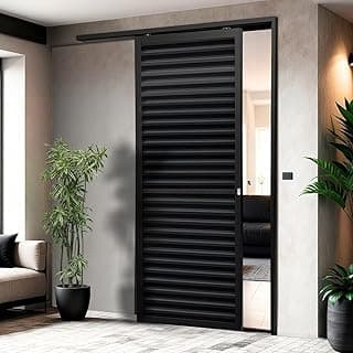 Porta de Correr Suspensa 210x70cm Veneziana Dir L.25 Brimak Abertura Direita Preto