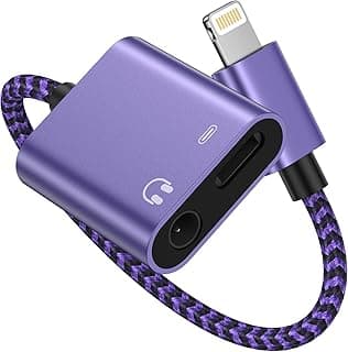 Adaptador Apple Lightning para Áudio 3.5mm com Carregamento 2 em 1 Roxo para Iphone