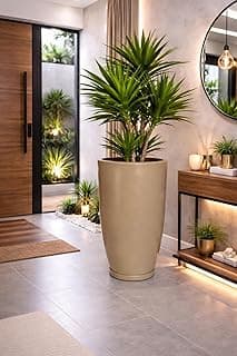 Vaso grande polietileno planta liso decorativo jardim varanda palha