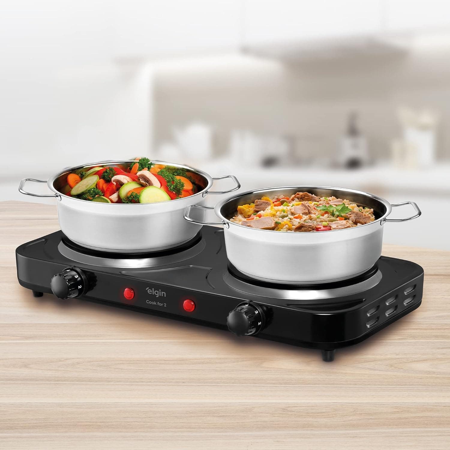 Fogão Elétrico Portátil Cooktop 2 Bocas Elgin - 220V